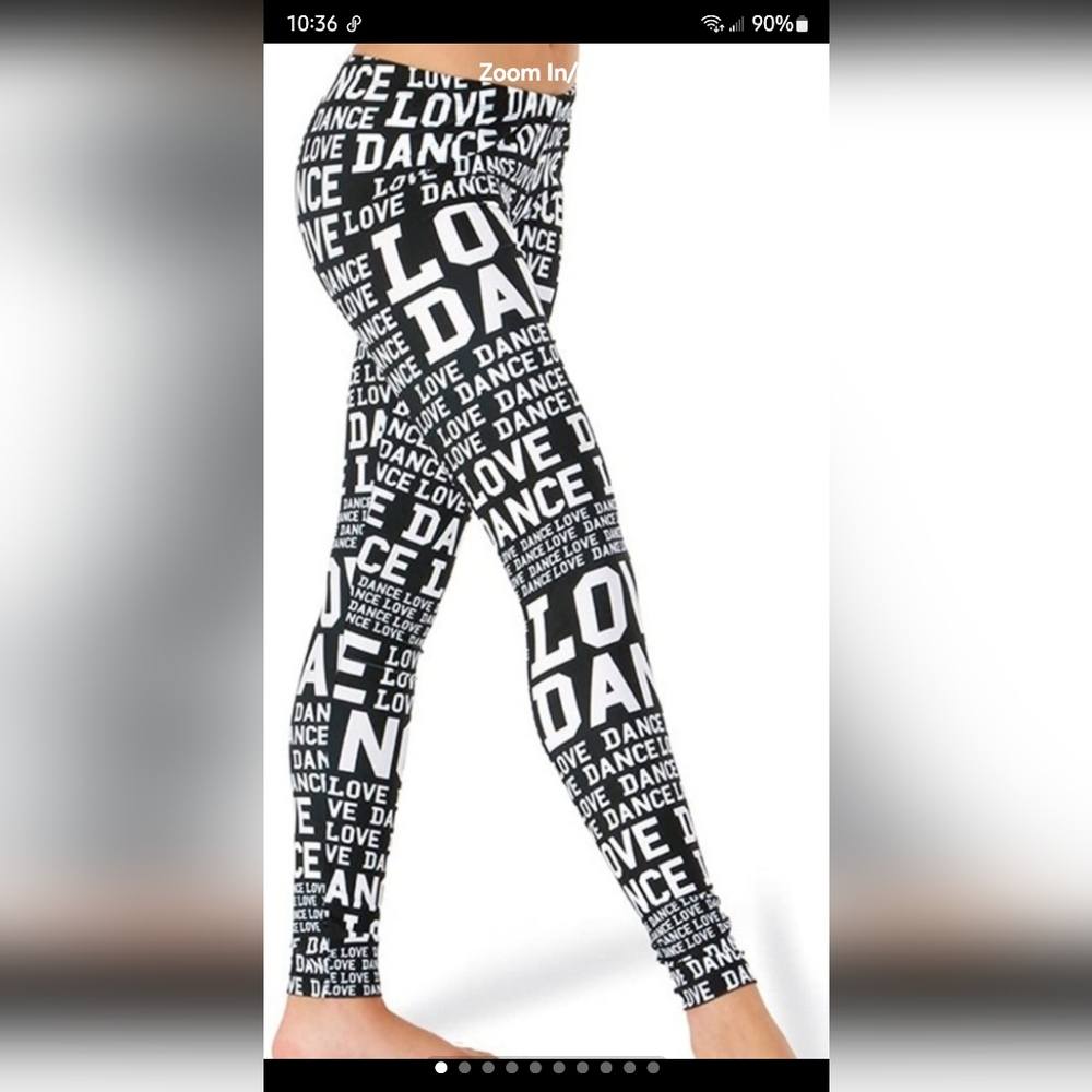 Alexandra Love Dance Black and White Leggings Adult Size Medium